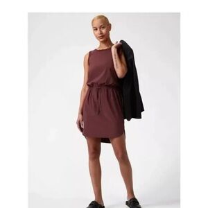 Athleta Rincon Chocolate Featherweight Midi Sleeveless Mini Dress